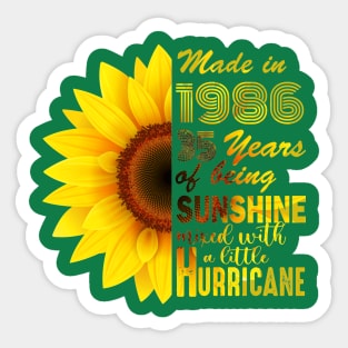 Vintage 1986 SunFlower 35th Birthday Awesome Gift Sticker